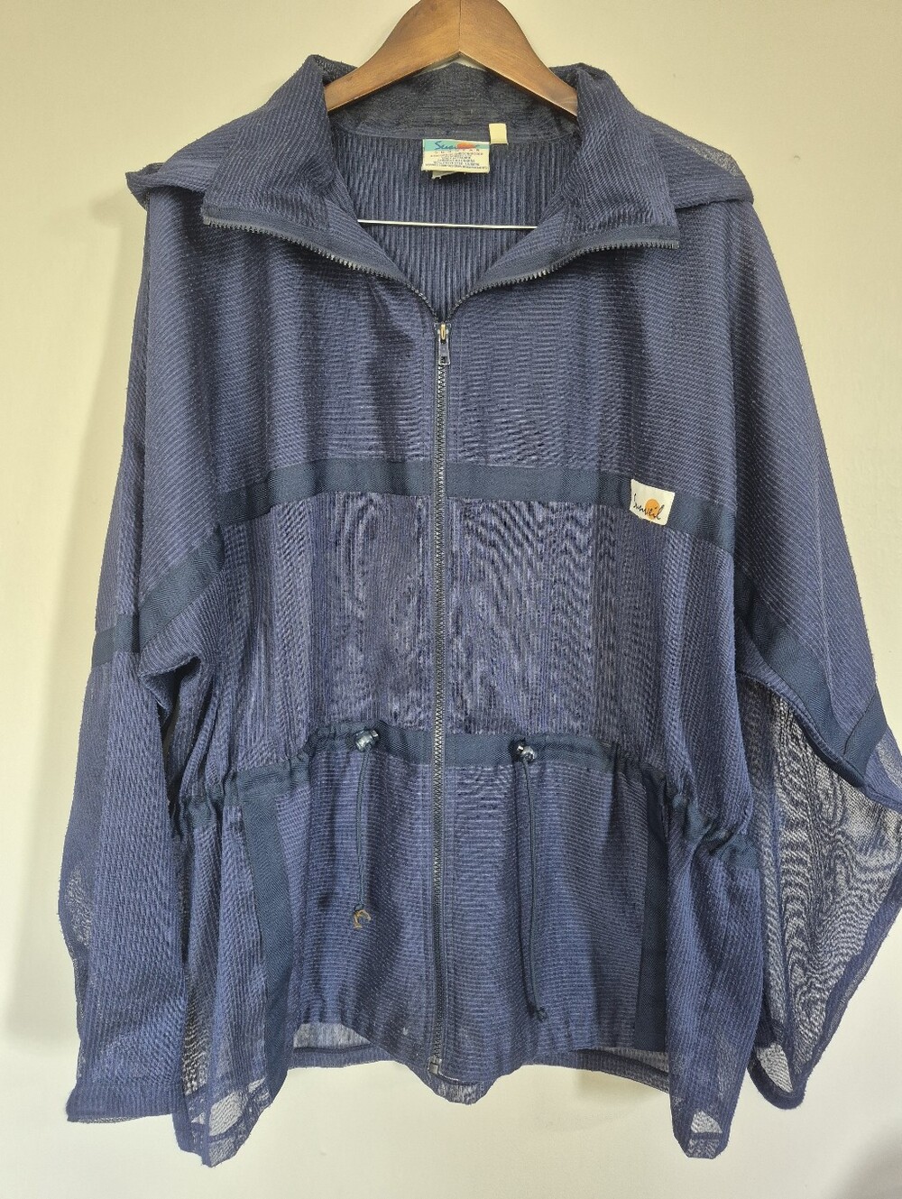Sunveil Canada Hooded Zip Up Sun Protection Jacket Navy Large